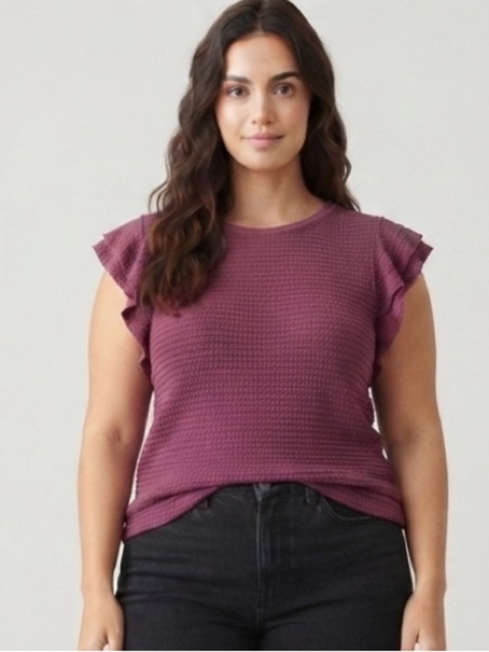 Gilli Magenta Short Sleeve Knit Top